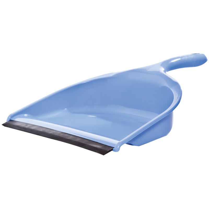Совок для мусора OfficeClean, низкая ручка, с резиновой кромкой, ширина 23см, пластик, голубой 29987