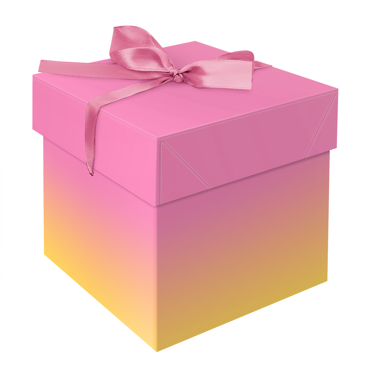 Коробка складная подарочная MESHU "Duotone. Pink-Orange gradient", (15*15*15см), с лентой MS_54168