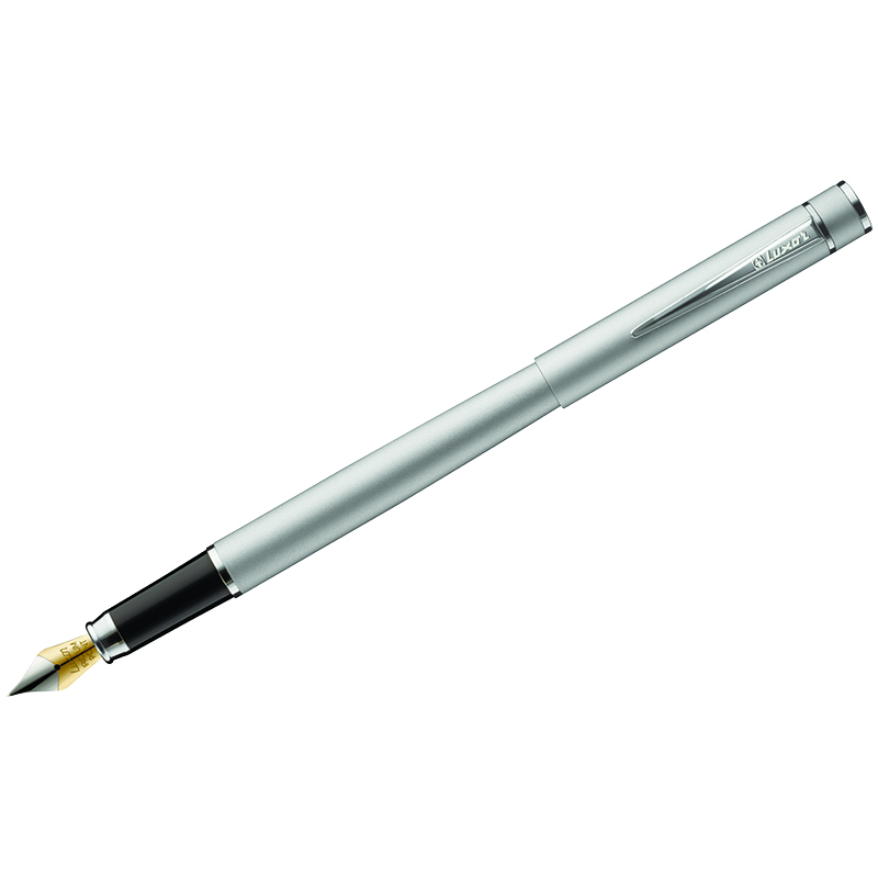 Ручка перьевая Luxor "Sleek" синяя, 0,8мм, корпус серый металлик 8451