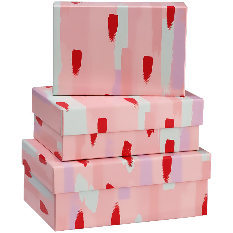 Набор прямоугольных коробок 3в1, MESHU "Stylish pink", (19*12*7,5-15*10*5см) Кп_41113