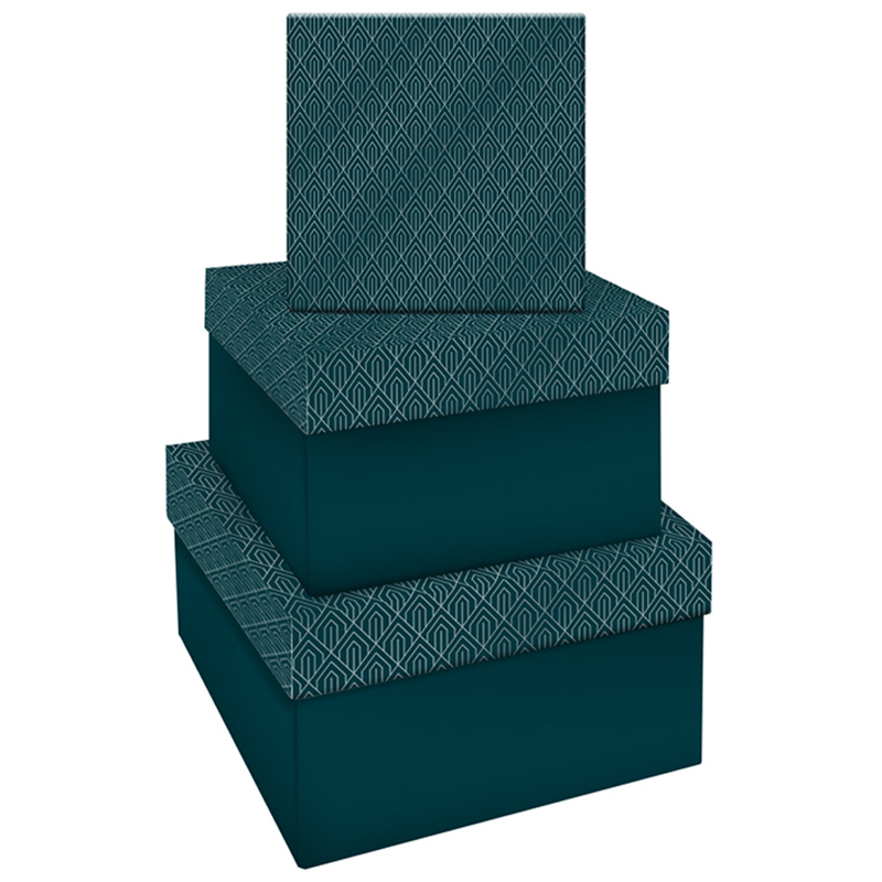 Набор квадратных коробок 3в1, MESHU "Emerald style. Top.", (19,5*19,5*11-15,5*15,5*9см) MS_46594
