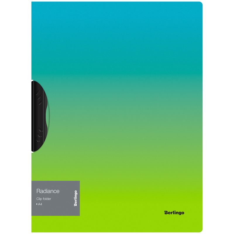 Папка с пластиковым клипом Berlingo "Radiance" А4, 450мкм, голубой/зеленый градиент FCl_A4003