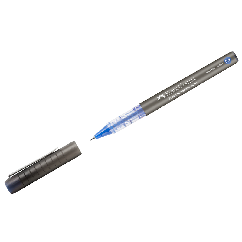Ручка-роллер Faber-Castell "Free Ink Needle" синяя, 0,5мм, одноразовая (348601)