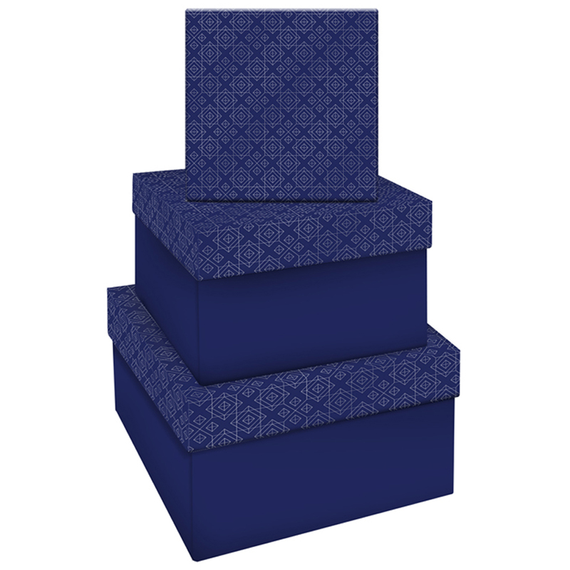 Набор квадратных коробок 3в1, MESHU "Blue style. Top.", (19,5*19,5*11-15,5*15,5*9см) MS_46592