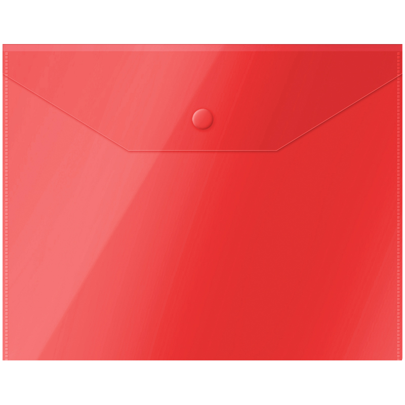 Папка-конверт на кнопке OfficeSpace А5 (190*240мм), 150мкм, полупрозрачная, красная 267530