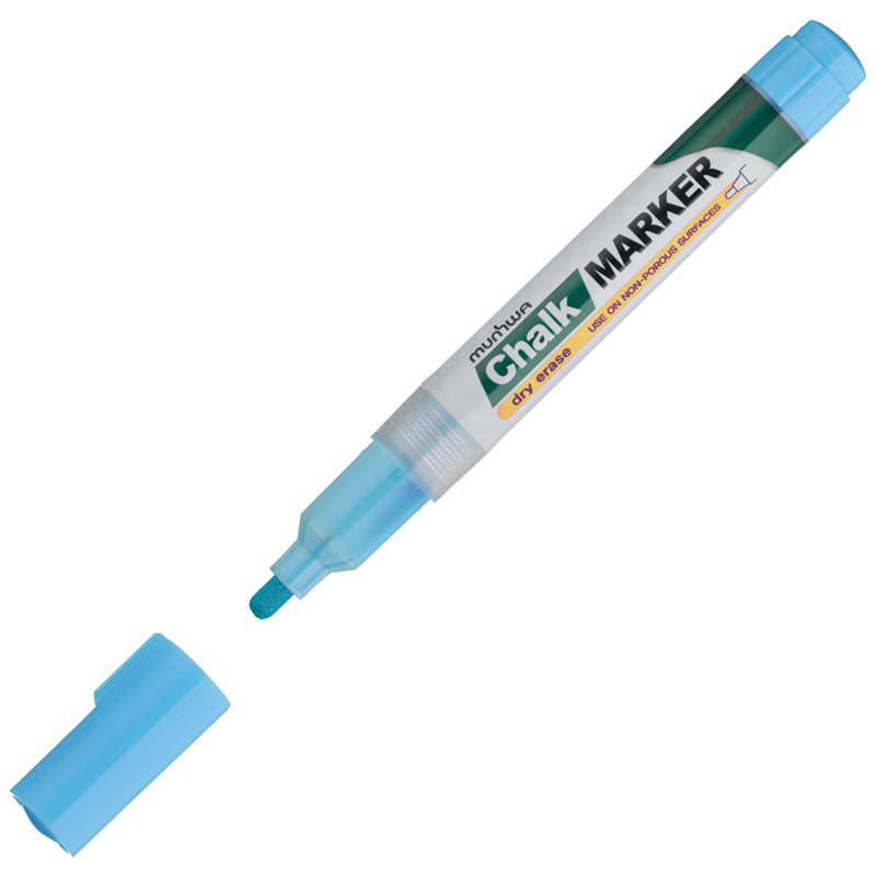 Маркер меловой MunHwa "Chalk Marker" голубой, 3мм, спиртовая основа, пакет CM-02