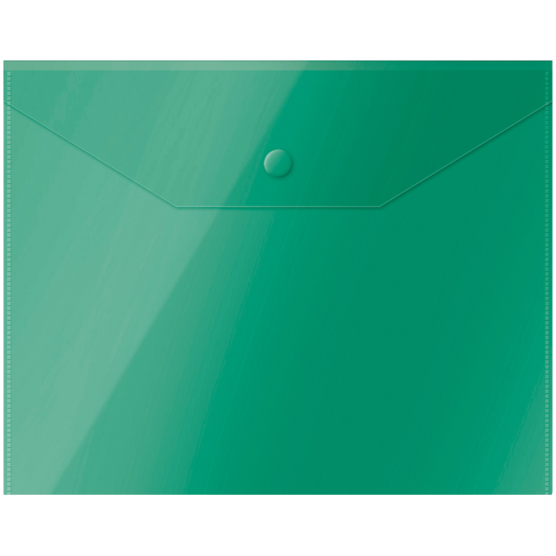Папка-конверт на кнопке OfficeSpace А5 (190*240мм), 150мкм, полупрозрачная, зеленая 267529