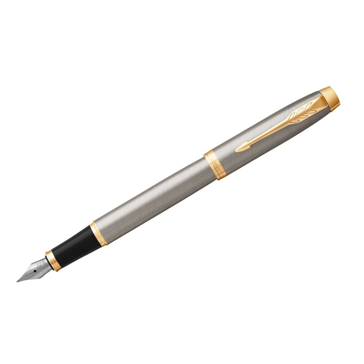 Ручка перьевая Parker "IM Brushed Metal GT" синяя, 0,8мм, подарочная упаковка 1931649