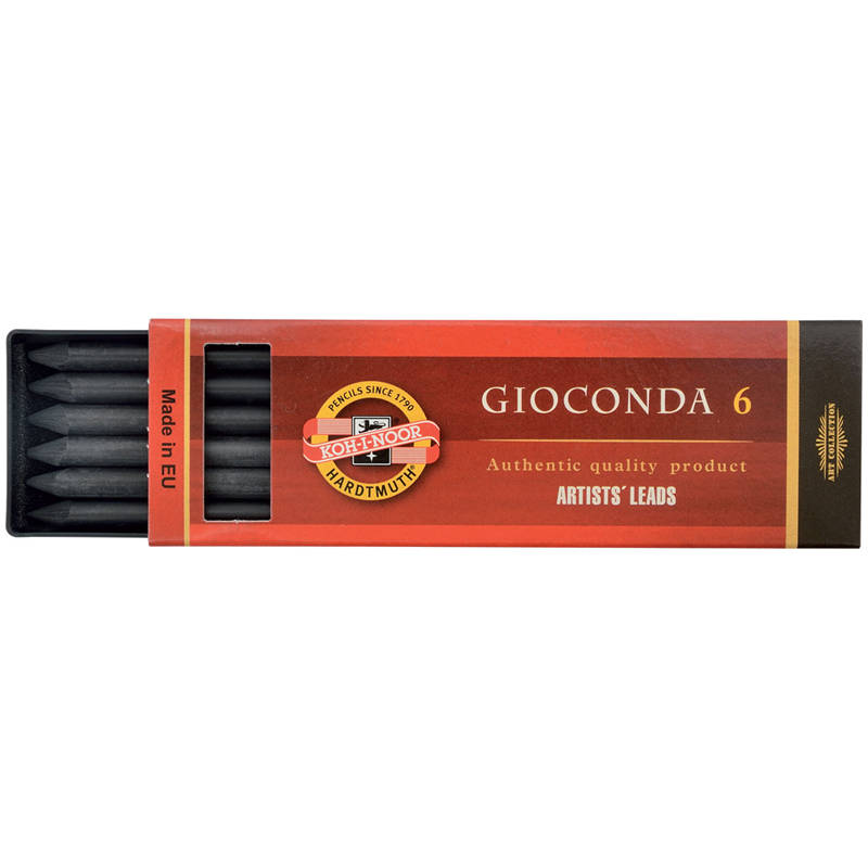Грифели для цанговых карандашей Koh-I-Noor "Gioconda", HB, 5,6мм, 6шт., круглый, пластик. коробка 43