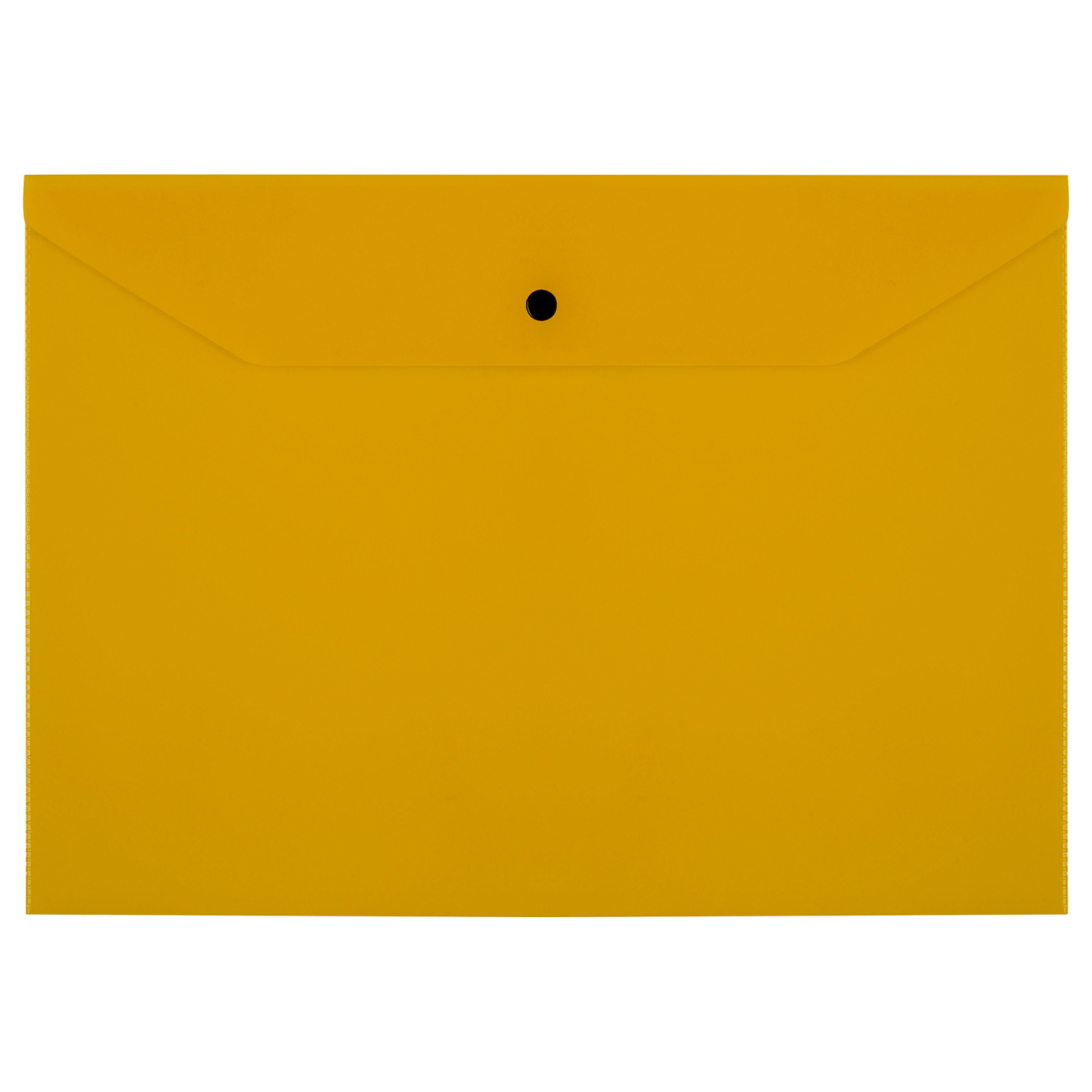 Папка-конверт на кнопке СТАММ А4, 120мкм, пластик, прозрачная, желтая ММ-30672