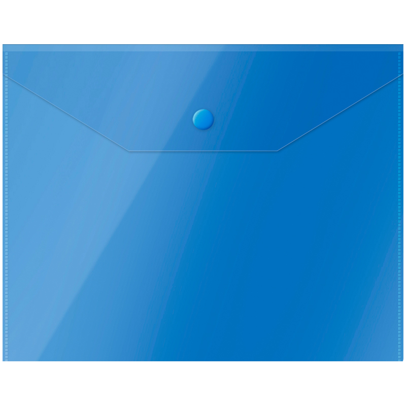 Папка-конверт на кнопке OfficeSpace А5 (190*240мм), 150мкм, полупрозрачная, синяя 267531