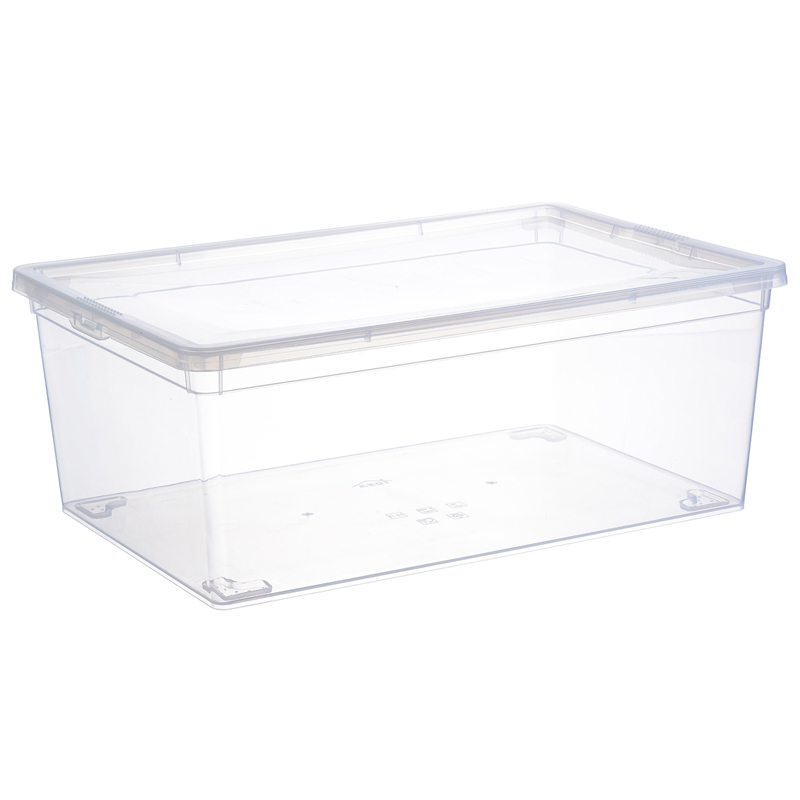 Ящик для хранения Idea, 10л, с крышкой, 37*25*14см, пищевой полипропилен, прозрачный М 2352