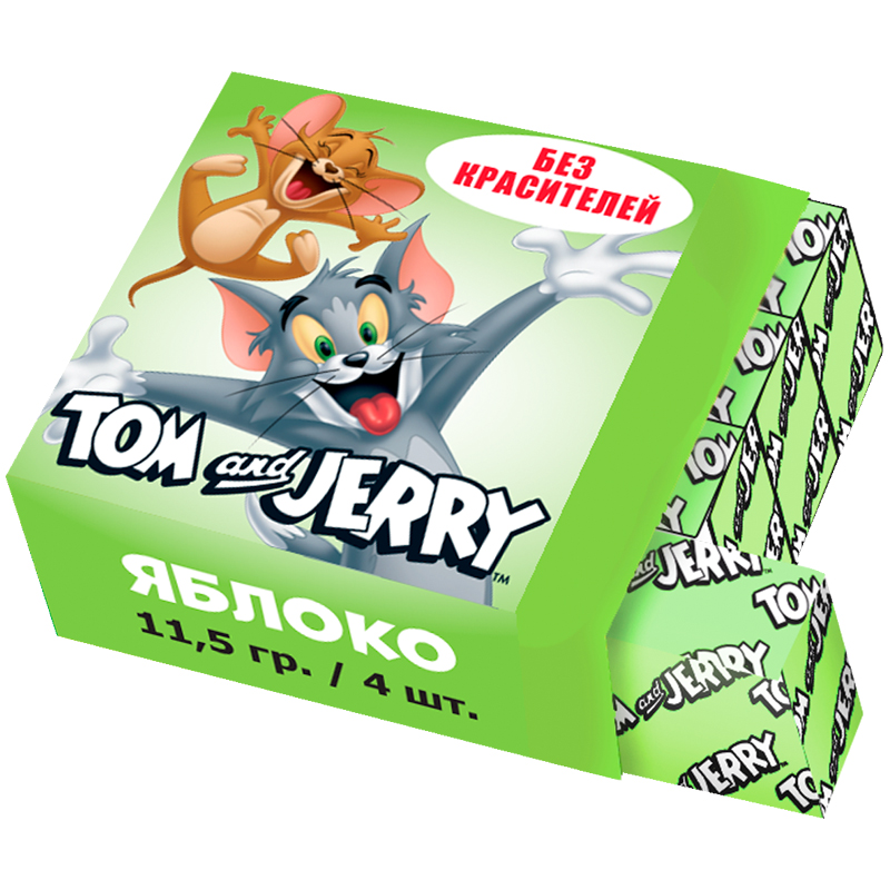 Жевательная конфета Tom&Jerry, яблоко, 11,5г 70737