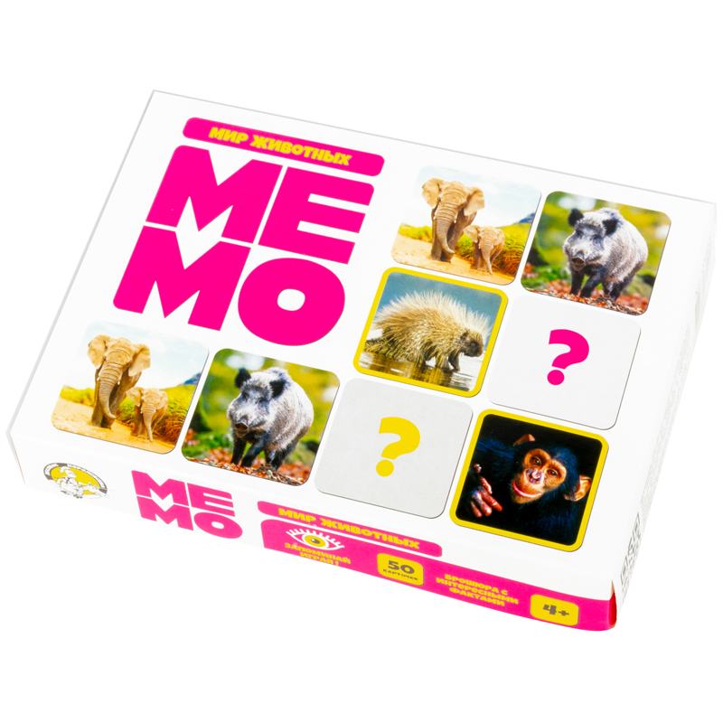 Игра настольная Десятое королевство "Мемо. Мир животных", 50 карточек, картонная коробка 3590