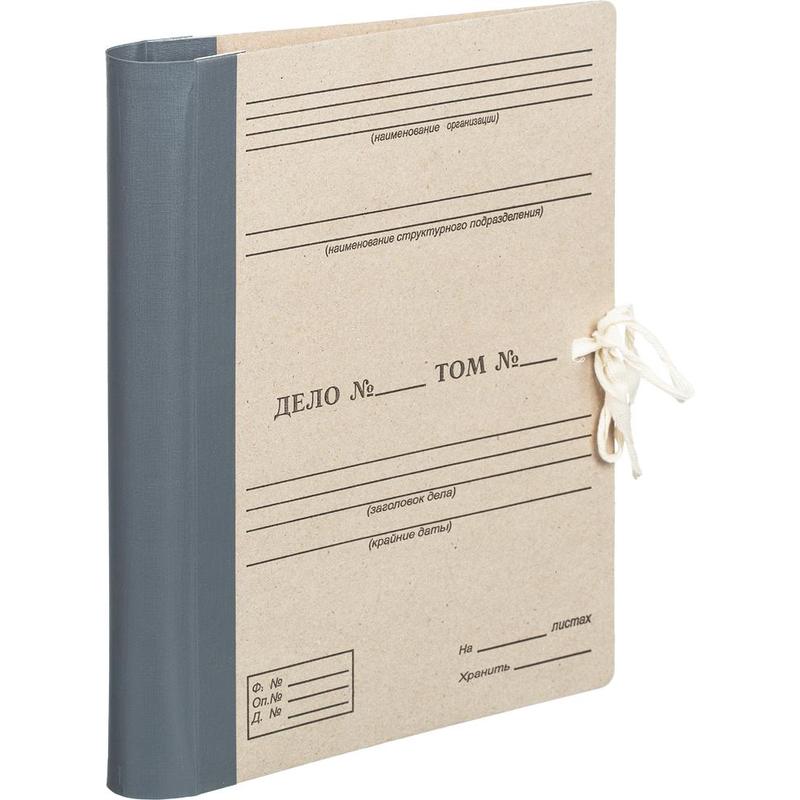 Папка архивная для переплета OfficeSpace, с гребешками, 4 отверстия, с 2 завязками, 80мм 312557