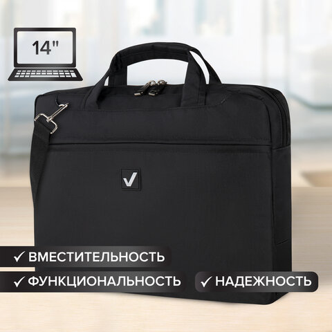 Сумка деловая BRAUBERG с отдел. для ноутбука 14", Chance, 3 кармана, черная, 36х28х5 см, 240455