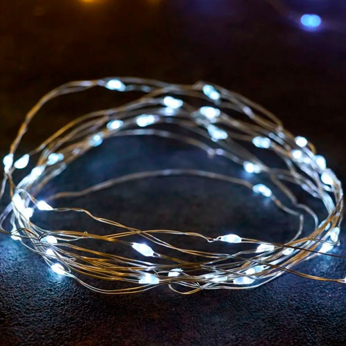 Гирлянда "Роса" 3м, белые светодиоды, 30L, без бат. 