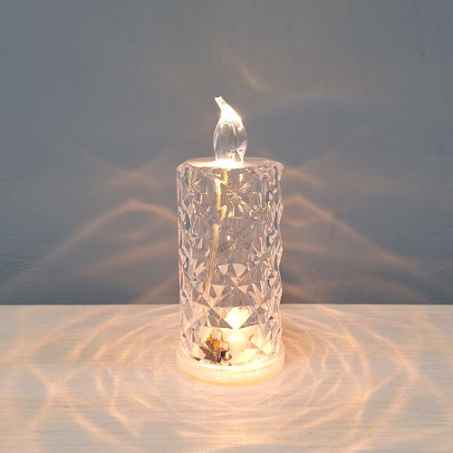 Свеча декоративная 12,5см рифленая, свет.