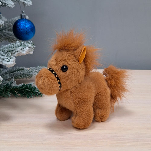 Брелок Лошадка мягкая заводная 15*14см 1253-4