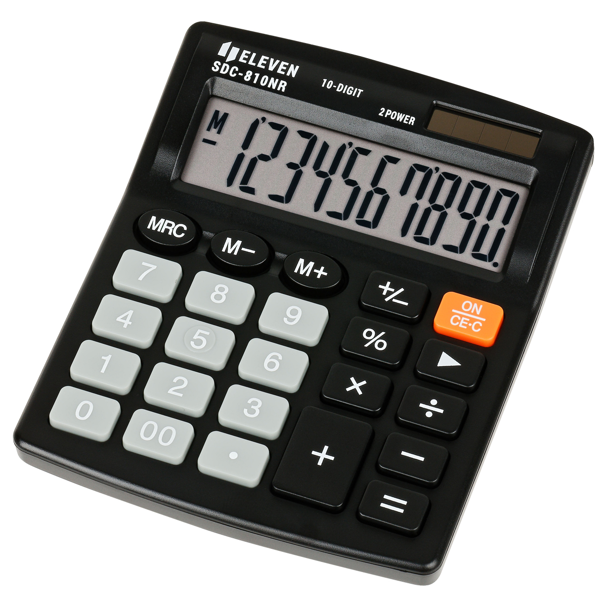 Калькулятор настольный Eleven SDC-810NR, 10 разрядов, двойное питание, 127*105*21мм, черный SDC-810N