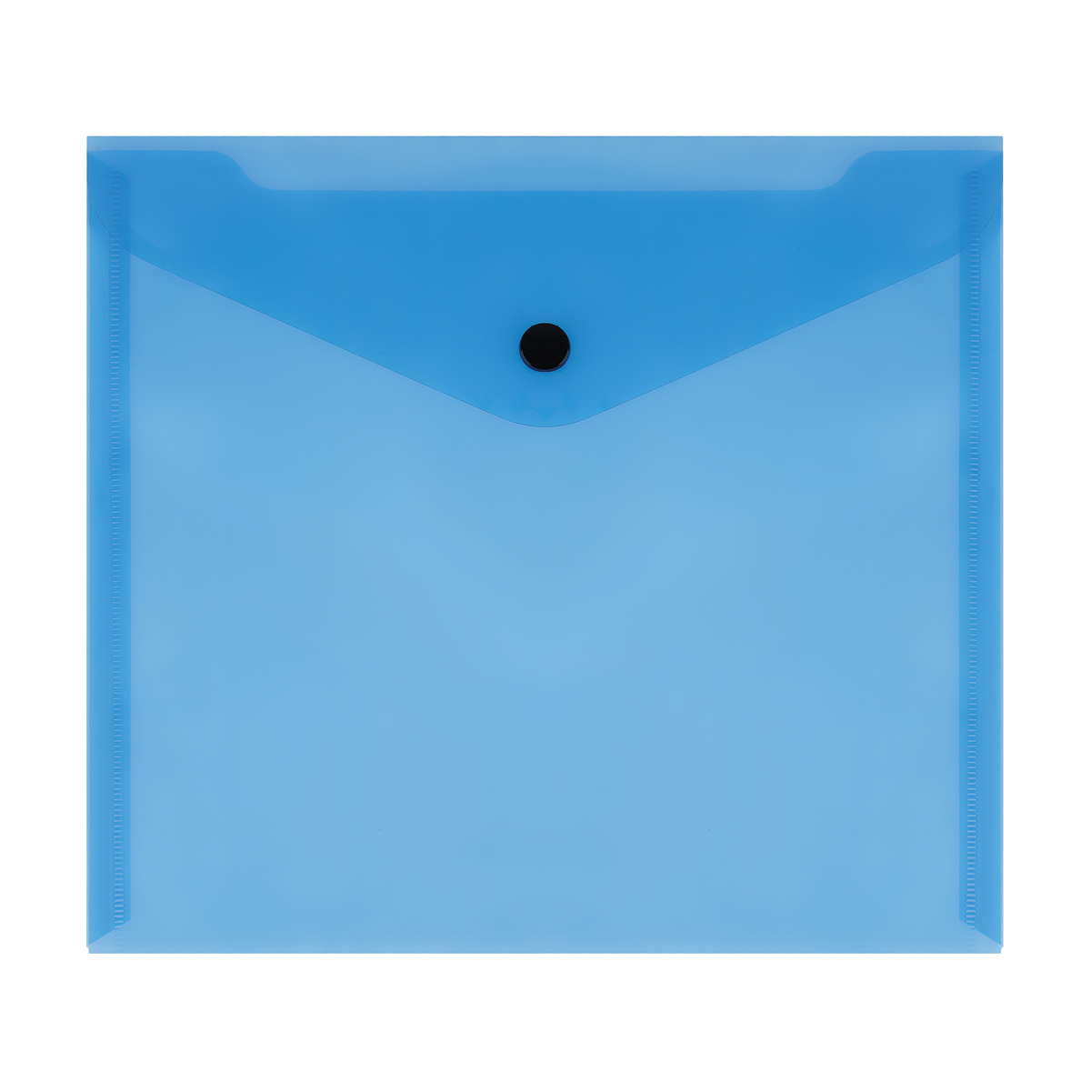 Папка-конверт на кнопке СТАММ, А5 (190*240мм), 150мкм, прозрачная, синяя ММ-32277