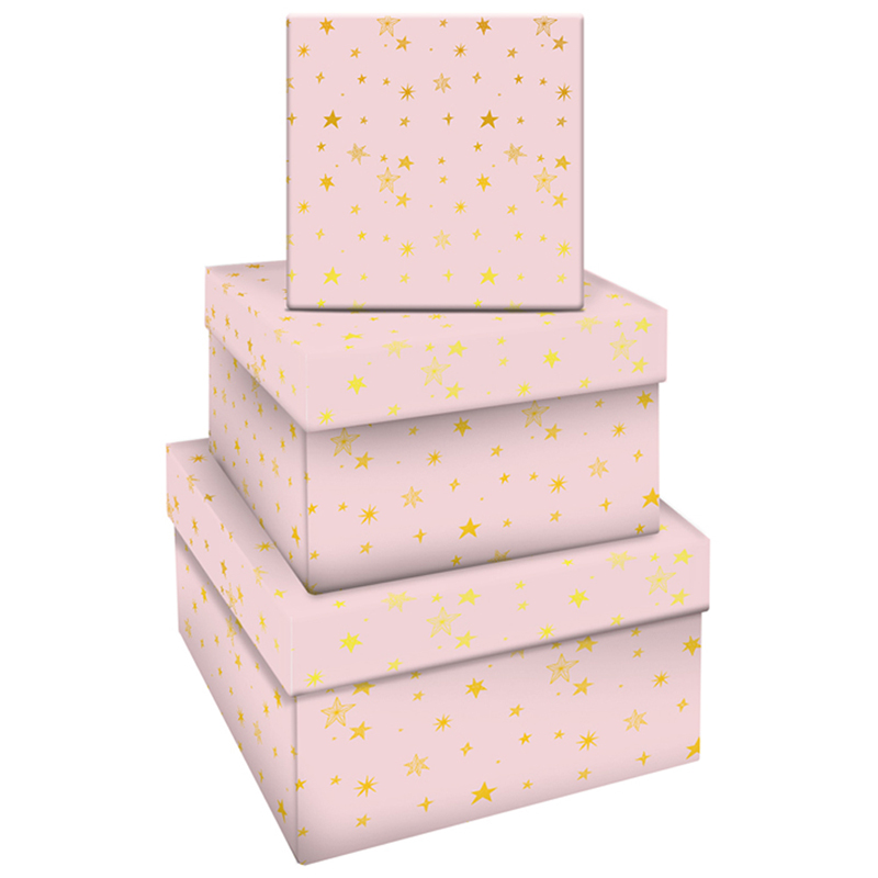 Набор квадратных коробок 3в1, MESHU "Stars", (19,5*19,5*11-15,5*15,5*9см) MS_46600