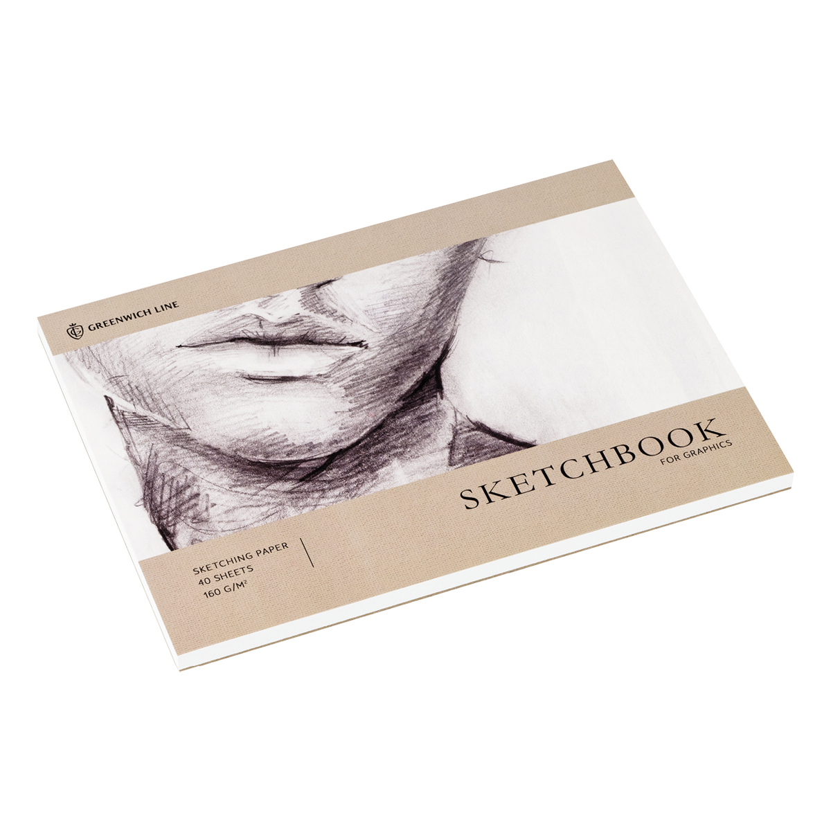 Скетчбук для графики и эскизов 40л., А5 Greenwich Line "Graphics. Outlines", на склейке, 160г/м2 SkBG_45780