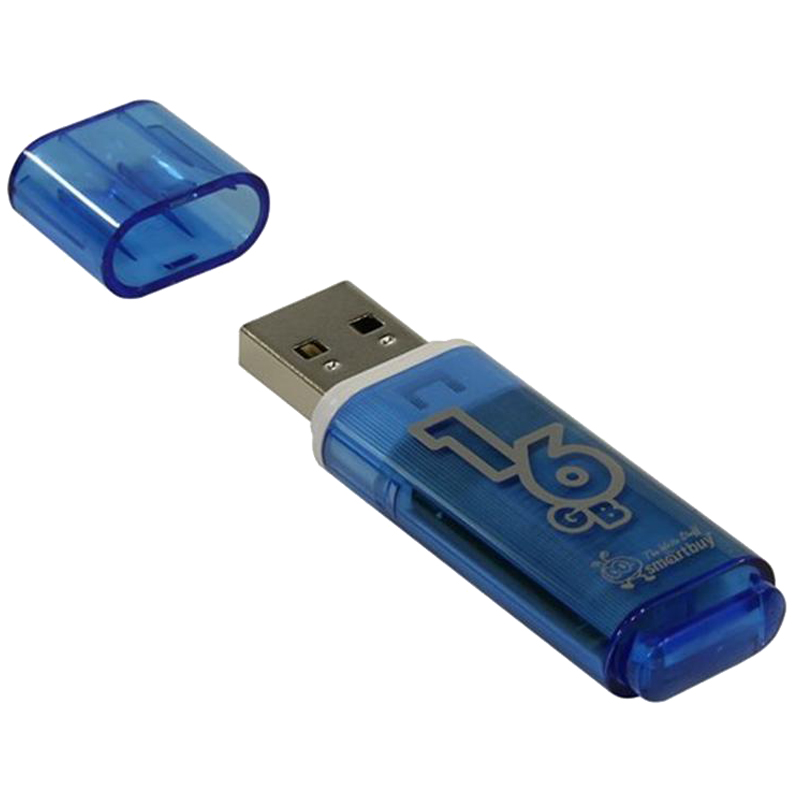 Память Smart Buy "Glossy"  16GB, USB 2.0 Flash Drive, голубой SB16GBGS-B