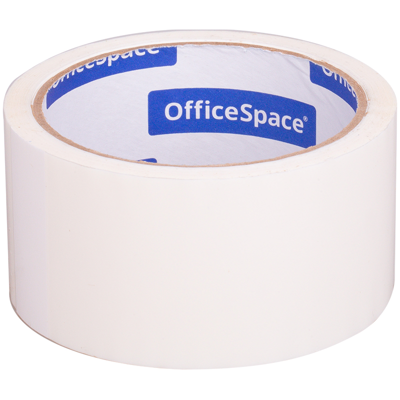 Клейкая лента упаковочная OfficeSpace, 48мм*40м, 45мкм, белая, ШК КЛ_6963