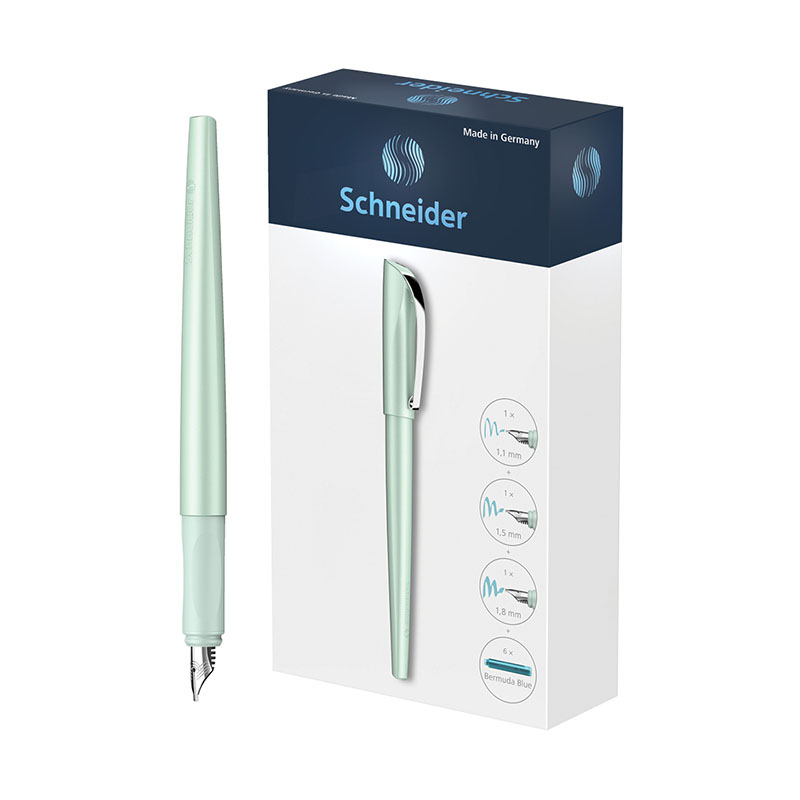 Подарочный набор Schneider "Callissima Мята", перьевая ручка, наконечник 1,5мм, наконечник 1,8мм (14