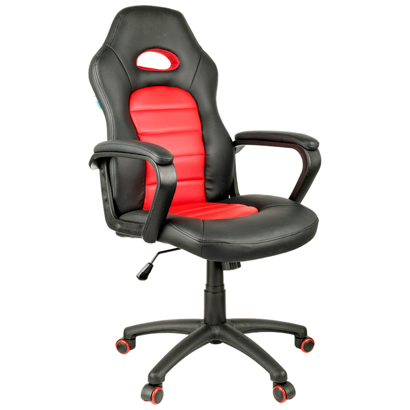 Кресло игровое Helmi HL-S06 "Highway", экокожа/ткань черная/красная 279719