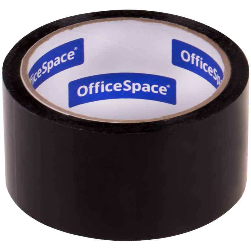 Клейкая лента упаковочная OfficeSpace, 48мм*40м, 45мкм, черная, ШК КЛ_18878