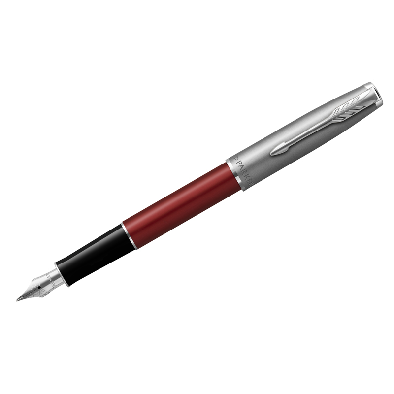 Ручка перьевая Parker "Sonnet Sand Blasted Metal&Red Lacquer" черная, 0,8мм, подарочная упаковка 2146736