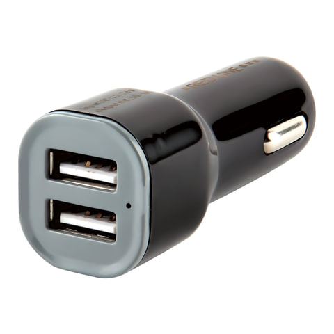 Зарядное устройство АВТОМОБИЛЬНОЕ RED LINE AC-1A, 2 порта USB, выходный ток 1А, черное УТ000010345