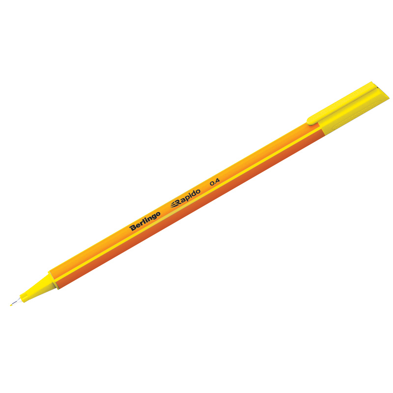 Ручка капиллярная Berlingo "Rapido" желтая, 0,4мм, трехгранная CK_40109