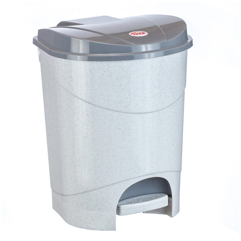 Ведро-контейнер для мусора (урна) Idea, 11л, с педалью, пластик, мраморный М 2891