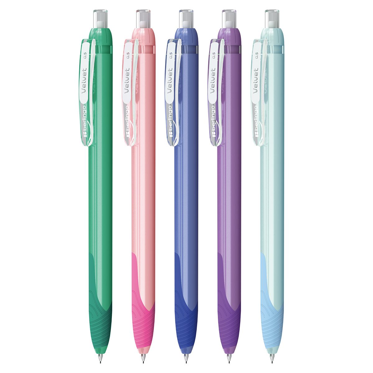 Карандаш механический Berlingo "Velvet", 0,5мм, с ластиком, ассорти BSk_12091