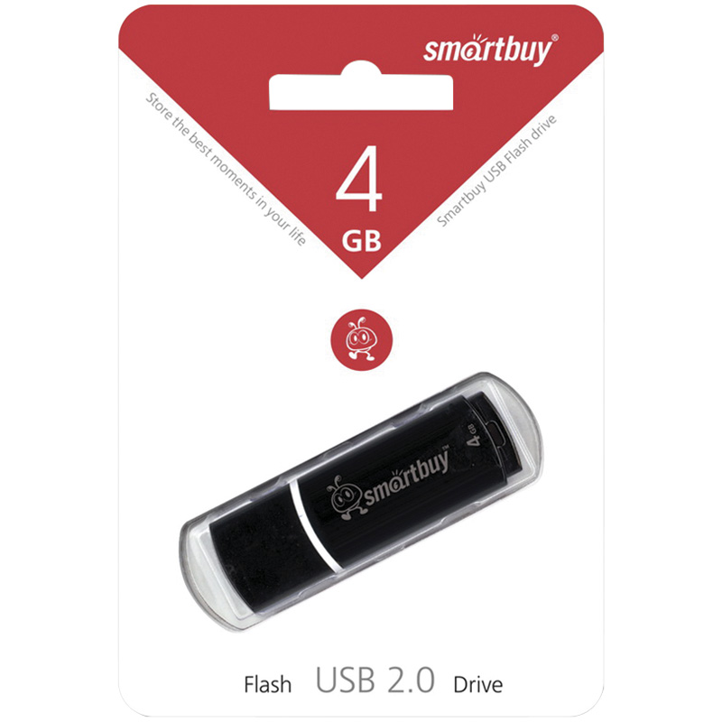 Память Smart Buy "Crown"   4GB, USB 2.0 Flash Drive, черный SB4GBCRW-K