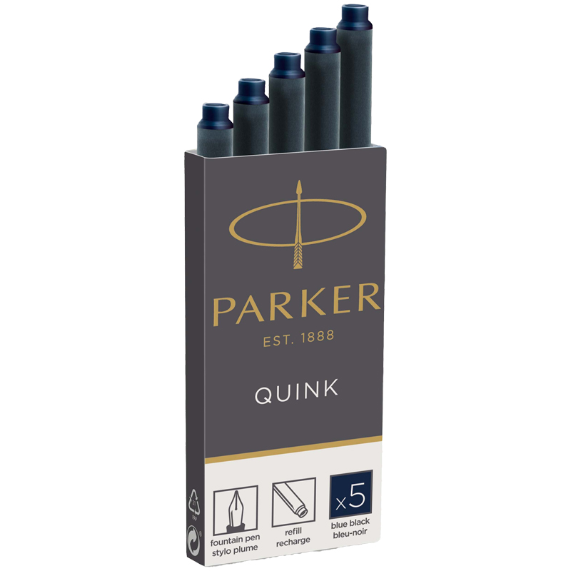 Картриджи чернильные Parker "Cartridge Quink" темно-синие, 5шт., блистер 1950404