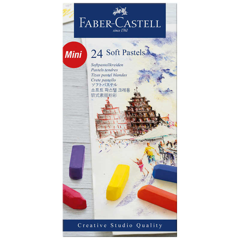 Пастель Faber-Castell "Soft pastels", 24 цвета, мини, картон. упаковка 128224