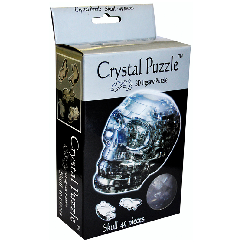 Пазл 3D Crystal puzzle "Череп черный", картонная коробка 90217