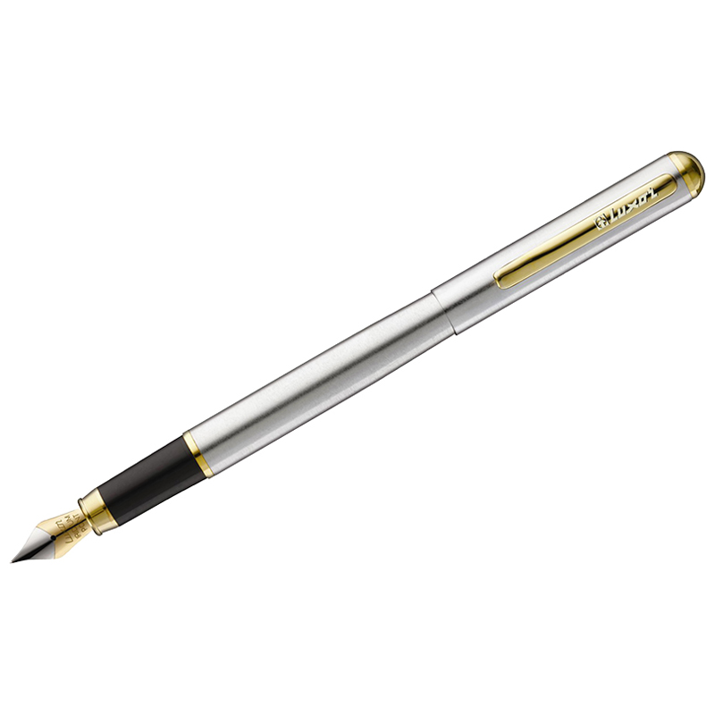 Ручка перьевая Luxor "Marvel" синяя, 0,8мм, корпус хром/золото 8231