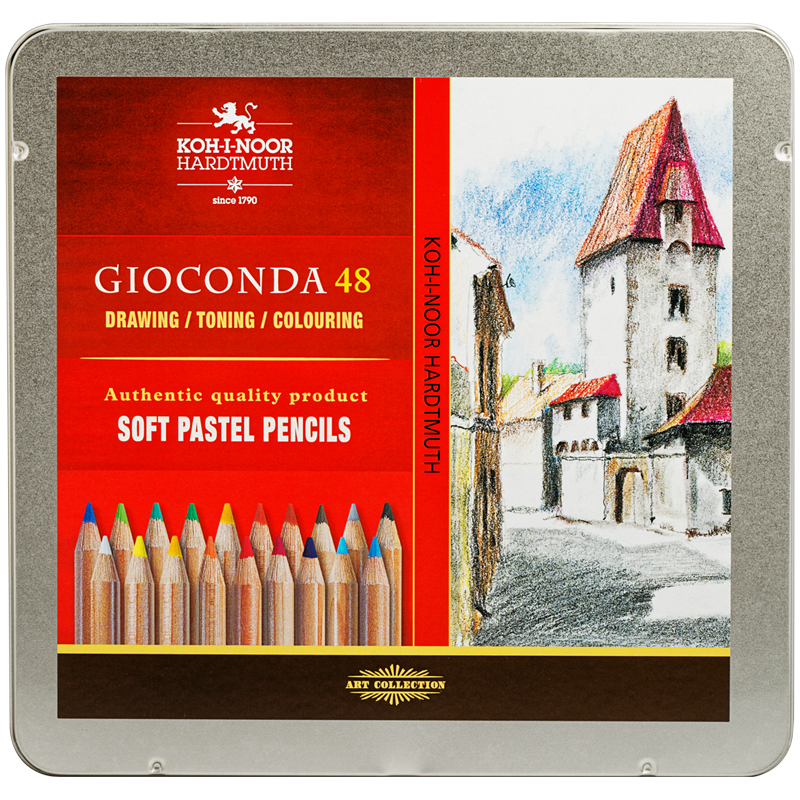 Пастельные карандаши Koh-I-Noor "Gioconda" 48цв., метал. коробка 8829048001PL