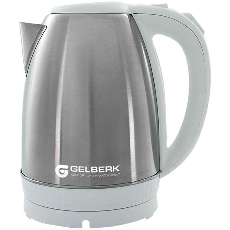 Чайник электрический Gelberk GL-450, 1,8л, 1500Вт, нержавеющая сталь, белый GL-450