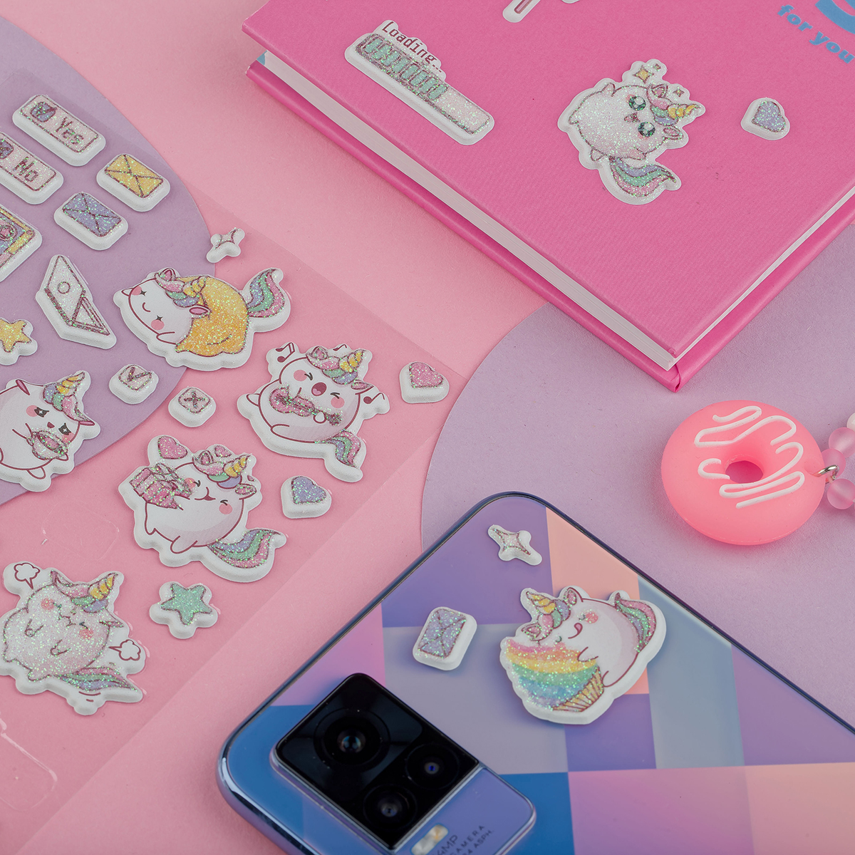 Наклейки объемные MESHU "Cute unicorn", 10*23см, пакет европодвес MS_57647
