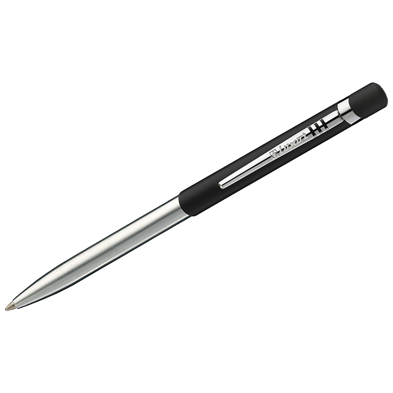 Ручка шариковая Luxor "Gemini" синяя, 1,0мм, корпус черный/хром, кнопочный механизм 2035