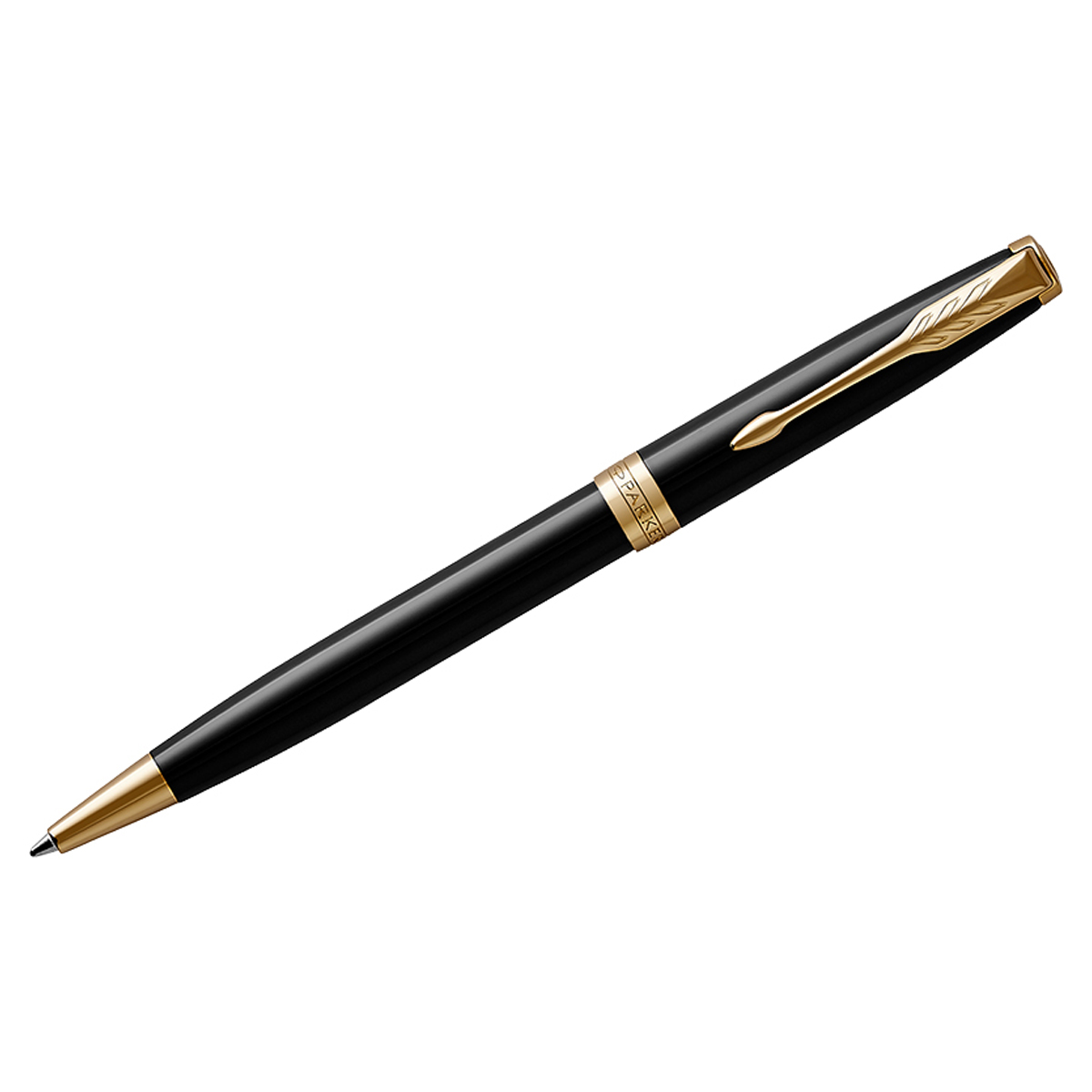 Ручка шариковая Parker "Sonnet Black Lacquer GT" черная, 1,0мм, поворот., подарочная упаковка 1931497