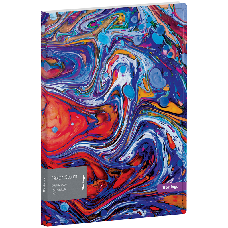 Папка с 30 вкладышами Berlingo "Color Storm", 17мм, 600мкм, с внутр. карманом, с рисунком DB4_30031