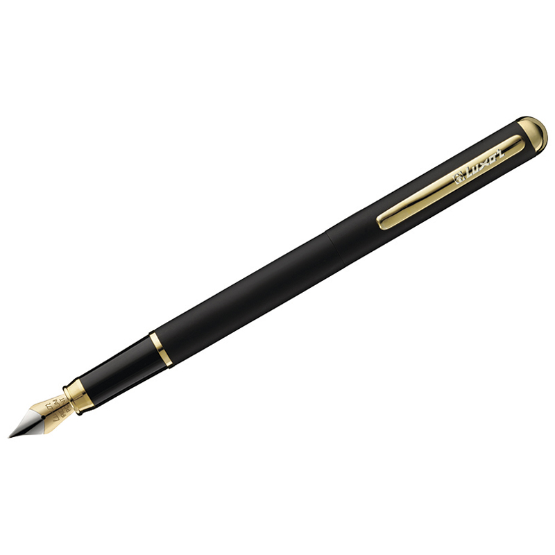 Ручка перьевая Luxor "Marvel" синяя, 0,8мм, корпус черный/золото 8232