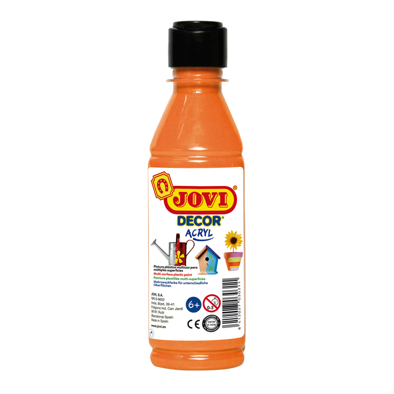 Краска акриловая JOVI, 250мл, пластиковая бутылка, оранжевый 68006